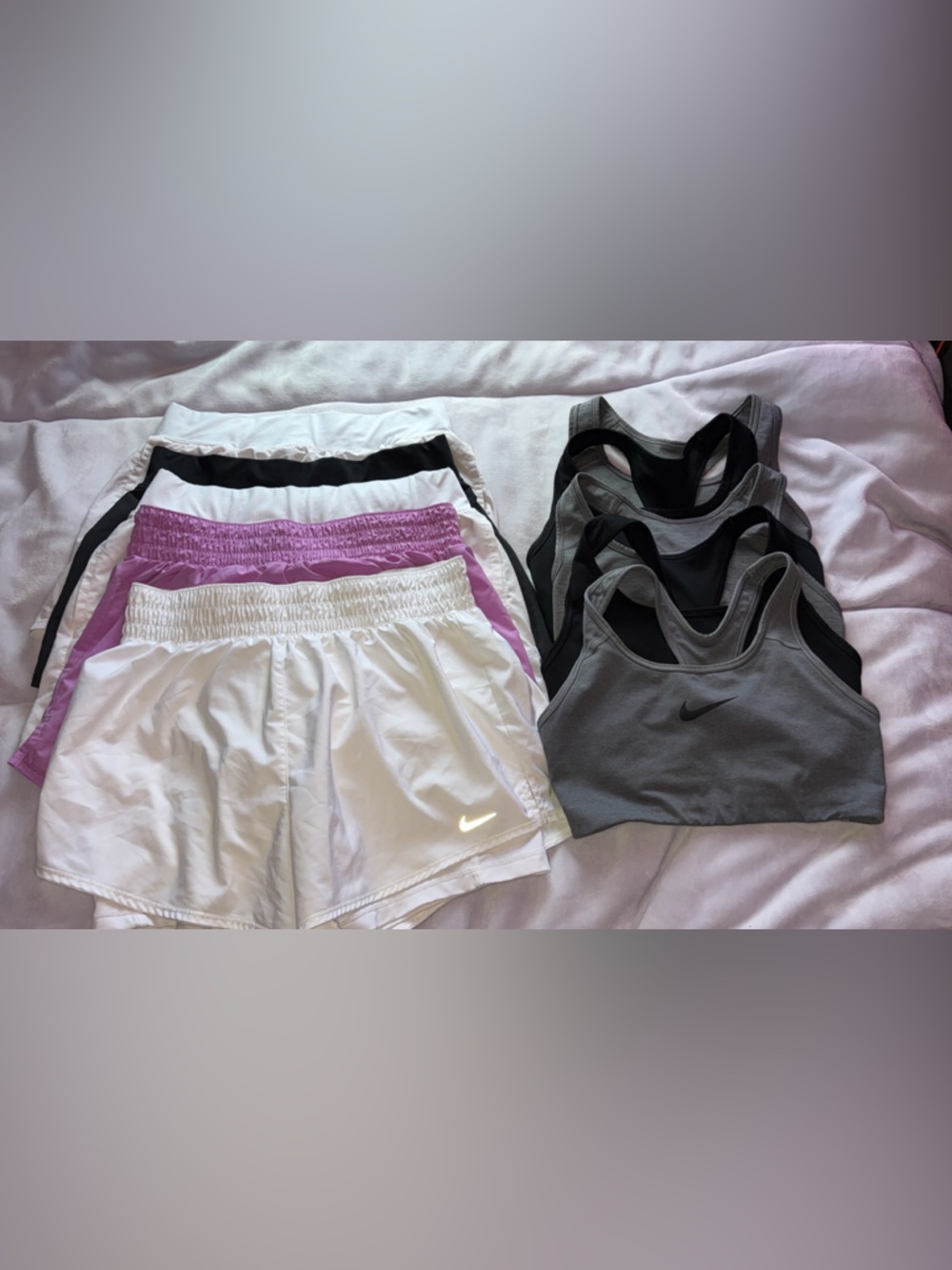 Nike Athletic 5 Sports Bras & 5 Pairs of Shorts Bundle